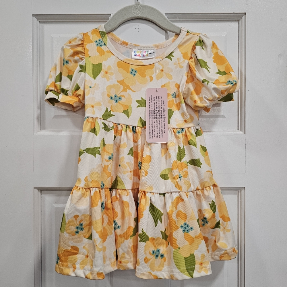 🏵 New Dot Dot Smile Tier Flower Dress Spring Easter 12/24M